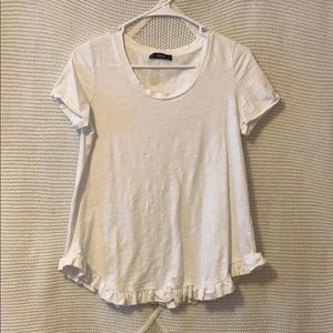 White Ruffle Bottom Shirt